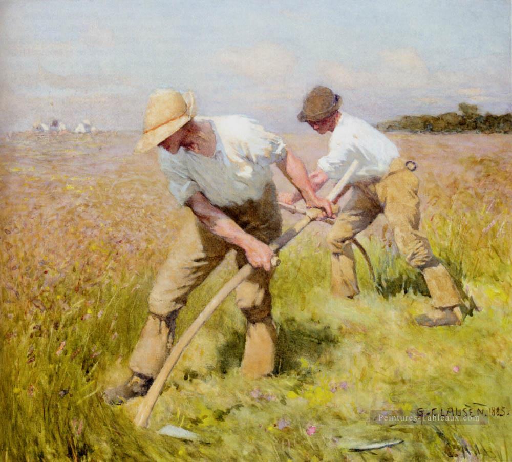 Les Tondeuses modernes paysans Impressionniste Sir George Clausen Peintures à l'huile